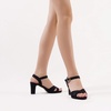 image:imageDREAM PAIRS Womens Chunky Heels Open Toe Ankle Strap Sparkly Heels Pump SandalsBlackSuede
