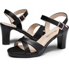 image:imageDREAM PAIRS Womens Chunky Heels Open Toe Ankle Strap Sparkly Heels Pump SandalsBlackpu