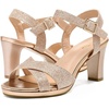 image:imageDREAM PAIRS Womens Chunky Heels Open Toe Ankle Strap Sparkly Heels Pump SandalsChampagneGlitter