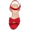 image:imageDREAM PAIRS Womens Chunky Heels Open Toe Ankle Strap Sparkly Heels Pump SandalsRedSuede