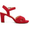 image:imageDREAM PAIRS Womens Chunky Heels Open Toe Ankle Strap Sparkly Heels Pump SandalsRedSuede