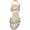 image:imageDREAM PAIRS Womens Chunky Heels Open Toe Ankle Strap Sparkly Heels Pump SandalsSilverGlitter
