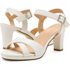 image:imageDREAM PAIRS Womens Chunky Heels Open Toe Ankle Strap Sparkly Heels Pump SandalsWhitePu