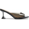 image:imageDREAM PAIRS Womens Clear Heeled Sandals Square Toe Transparent Stiletto Mules Slip on Wedding Dress ShoesAll Blackclear