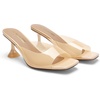 image:imageDREAM PAIRS Womens Clear Heeled Sandals Square Toe Transparent Stiletto Mules Slip on Wedding Dress ShoesAll Nudeclear