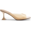 image:imageDREAM PAIRS Womens Clear Heeled Sandals Square Toe Transparent Stiletto Mules Slip on Wedding Dress ShoesAll Nudeclear