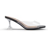 image:imageDREAM PAIRS Womens Clear Heeled Sandals Square Toe Transparent Stiletto Mules Slip on Wedding Dress ShoesBlackClear