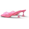 image:imageDREAM PAIRS Womens Clear Heeled Sandals Square Toe Transparent Stiletto Mules Slip on Wedding Dress ShoesNeon PinkClear