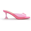 image:imageDREAM PAIRS Womens Clear Heeled Sandals Square Toe Transparent Stiletto Mules Slip on Wedding Dress ShoesNeon PinkClear