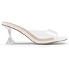 image:imageDREAM PAIRS Womens Clear Heeled Sandals Square Toe Transparent Stiletto Mules Slip on Wedding Dress ShoesWhiteClear