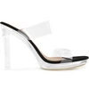 image:imageDREAM PAIRS Womens Clear Two Strap Open Toe High Heels Block Chunky Slip on Platform Comfortable Dress Heeled SandalsBlackClear