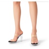 image:imageDREAM PAIRS Womens Clear Two Strap Open Toe High Heels Block Chunky Slip on Platform Comfortable Dress Heeled SandalsBlackClear