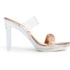 image:imageDREAM PAIRS Womens Clear Two Strap Open Toe High Heels Block Chunky Slip on Platform Comfortable Dress Heeled SandalsChampagnerhinestone