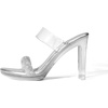 image:imageDREAM PAIRS Womens Clear Two Strap Open Toe High Heels Block Chunky Slip on Platform Comfortable Dress Heeled SandalsSilverclear