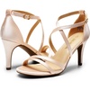 image:imageDREAM PAIRS Womens Fashion Stilettos Open Toe Pump Heel SandalsChampagnesatin