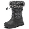 image:imageDREAM PAIRS Boys Girls Snow Boots WaterResistant Outdoor Warm Cozy AntiSlip Mid Calf Faux Fur Lining Insulated Winter Shoes for LittleBig KidsGreyBlack