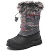 image:imageDREAM PAIRS Boys Girls Snow Boots WaterResistant Outdoor Warm Cozy AntiSlip Mid Calf Faux Fur Lining Insulated Winter Shoes for LittleBig KidsGreyMulti