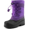 image:imageDREAM PAIRS Boys Girls Snow Boots Waterproof Outdoor Warm Cozy AntiSlip Mid Calf Faux Fur Lining Winter Shoes for LittleBig KidsPurple