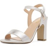 image:imageDREAM PAIRS Womens Chunky Heels Open Toe Ankle Strap High Block Comfy Dress Heel Sandals Pumps ShoesSilver