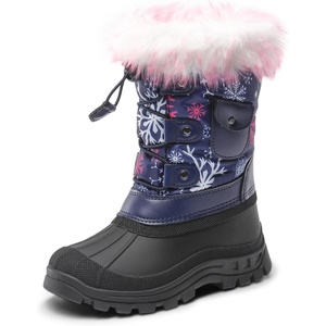 image:imageDREAM PAIRS Boys Girls Snow Boots WaterResistant Outdoor Warm Cozy AntiSlip Mid Calf Faux Fur Lining Insulated Winter Shoes for LittleBig KidsNavyFuchsia