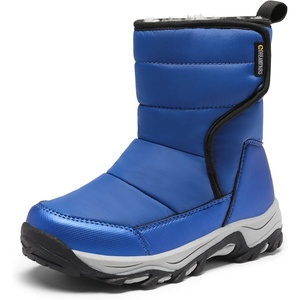 image:imageDREAM PAIRS Kids Waterproof Snow Boots with Hook and Loop Mid Calf Faux Fur Lining Winter BootsRoyal Blue