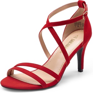image:imageDREAM PAIRS Womens Fashion Stilettos Open Toe Pump Heel SandalsRedsuede
