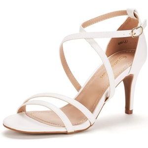 image:imageDREAM PAIRS Womens Fashion Stilettos Open Toe Pump Heel SandalsWhitePu