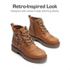 image:imageDREAM PAIRS Boys Girls Combat Ankle Boots Cowboy Cowgirl Western Embroidered Side Zipper Booties ToddlerLittle KidBig Kid