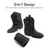 image:imageDREAM PAIRS Girls Cowboy Cowgirl Boots 2in1 Western Removable Cuff Fold Over Embroidered Fashion Mid Calf ShoesBlack