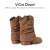 image:imageDREAM PAIRS Girls Cowboy Cowgirl Boots 2in1 Western Removable Cuff Fold Over Embroidered Fashion Mid Calf ShoesCamel