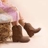 image:imageDREAM PAIRS Girls Cowboy Cowgirl Boots 2in1 Western Removable Cuff Fold Over Embroidered Fashion Mid Calf ShoesCamel