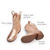 image:imageDREAM PAIRS Girls Cowboy Cowgirl Boots 2in1 Western Removable Cuff Fold Over Embroidered Fashion Mid Calf ShoesRose Gold
