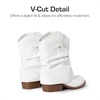 image:imageDREAM PAIRS Girls Cowboy Cowgirl Boots 2in1 Western Removable Cuff Fold Over Embroidered Fashion Mid Calf ShoesWhite