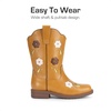 image:imageDREAM PAIRS Girls Cowboy Cowgirl Boots Floral Embroidered Western Square Toe Mid Calf Toddler Little Big Kid for Birthday Party ConcertCamel