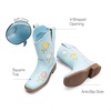 image:imageDREAM PAIRS Girls Cowboy Cowgirl Boots Floral Embroidered Western Square Toe Mid Calf Toddler Little Big Kid for Birthday Party ConcertLight Blue