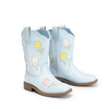 image:imageDREAM PAIRS Girls Cowboy Cowgirl Boots Floral Embroidered Western Square Toe Mid Calf Toddler Little Big Kid for Birthday Party ConcertLight Blue