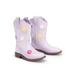 image:imageDREAM PAIRS Girls Cowboy Cowgirl Boots Floral Embroidered Western Square Toe Mid Calf Toddler Little Big Kid for Birthday Party ConcertLight Purple