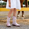 image:imageDREAM PAIRS Girls Cowboy Cowgirl Boots Floral Embroidered Western Square Toe Mid Calf Toddler Little Big Kid for Birthday Party ConcertLight Purple