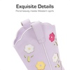 image:imageDREAM PAIRS Girls Cowboy Cowgirl Boots Floral Embroidered Western Square Toe Mid Calf Toddler Little Big Kid for Birthday Party ConcertLight Purple