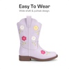 image:imageDREAM PAIRS Girls Cowboy Cowgirl Boots Floral Embroidered Western Square Toe Mid Calf Toddler Little Big Kid for Birthday Party ConcertLight Purple