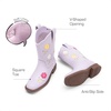 image:imageDREAM PAIRS Girls Cowboy Cowgirl Boots Floral Embroidered Western Square Toe Mid Calf Toddler Little Big Kid for Birthday Party ConcertLight Purple