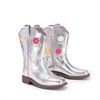 image:imageDREAM PAIRS Girls Cowboy Cowgirl Boots Floral Embroidered Western Square Toe Mid Calf Toddler Little Big Kid for Birthday Party ConcertSilver