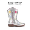 image:imageDREAM PAIRS Girls Cowboy Cowgirl Boots Floral Embroidered Western Square Toe Mid Calf Toddler Little Big Kid for Birthday Party ConcertSilver