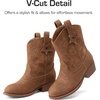 image:imageDREAM PAIRS Girls Cowgirl Boots Cowboy Boots with Low Heel Western Embroidered Fashion Mid Calf Shoes for ToddlerLittle KidBig KidCamel