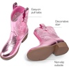 image:imageDREAM PAIRS Girls Cowgirl Boots Cowboy Boots with Low Heel Western Embroidered Fashion Mid Calf Shoes for ToddlerLittle KidBig KidPink