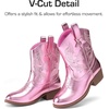 image:imageDREAM PAIRS Girls Cowgirl Boots Cowboy Boots with Low Heel Western Embroidered Fashion Mid Calf Shoes for ToddlerLittle KidBig KidPink