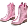 image:imageDREAM PAIRS Girls Cowgirl Boots Cowboy Boots with Low Heel Western Embroidered Fashion Mid Calf Shoes for ToddlerLittle KidBig KidPink