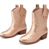 image:imageDREAM PAIRS Girls Cowgirl Boots Cowboy Boots with Low Heel Western Embroidered Fashion Mid Calf Shoes for ToddlerLittle KidBig KidRose Gold