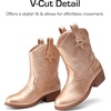 image:imageDREAM PAIRS Girls Cowgirl Boots Cowboy Boots with Low Heel Western Embroidered Fashion Mid Calf Shoes for ToddlerLittle KidBig KidRose Gold