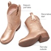image:imageDREAM PAIRS Girls Cowgirl Boots Cowboy Boots with Low Heel Western Embroidered Fashion Mid Calf Shoes for ToddlerLittle KidBig KidRose Gold